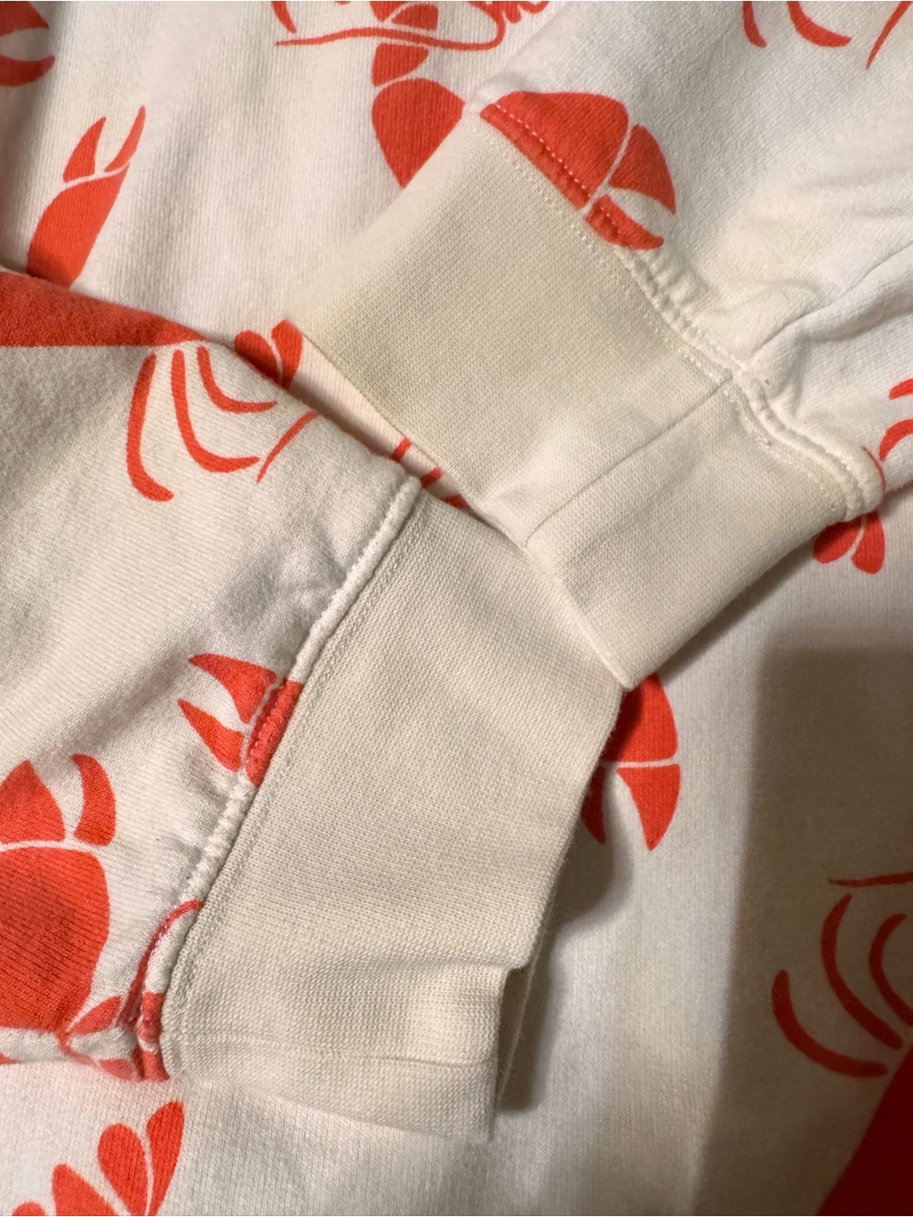 Boden Women's Off White Ref Lobster Print Sweatshirt. Size Large - Picture 7 of 15